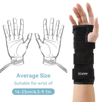 1 x RAW Customer Returns AGPTEK Wrist Brace with 3 Detachable Aluminum Plates, Carpal Tunnel Brace for Pain Relief, Left or Right, 16-23cm - RRP €17.99