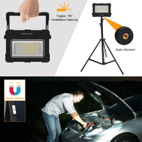 1 x RAW Customer Returns MEIKEE 60W LED construction spotlight 10000MAH LED work light battery spotlight 4 light modes camping lamp portable 5 brightness solar USB charging battery lamp for camping, garage, construction, repair, emergency - RRP €30.24