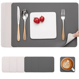 1 x RAW Customer Returns Myir JUN Washable Placemats and Coasters, Leather Placemats Wipeable Placemats Double-Sided Placemats Reversible Placemat Non-Slip Placemat Leather Look - RRP €25.2