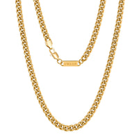 1 x RAW Customer Returns VEXXS 3 4 6mm Men s Curb Chain, 18K Gold Plated Cuban Necklace, Miami Cuban Link Chain Men s Chain Hip Hop Nickel Free for Men Golden-4mm, 51.00  - RRP €49.4