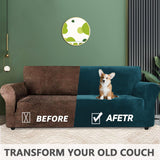 1 x RAW Customer Returns YSTELLAA Velvet Stretch Sofa Cover 1 Seater, Sofa Protector Non-Slip Sofa Cover, Sofa Cover With Armrests, Elastic Couch Cover, Armchair Protector Sofa Protector Cat Armchair Cover, Dark Green - RRP €30.24