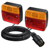 1 x RAW Customer Returns EYPINS trailer tail lights set, universal 12V trailer tail lights with 7.5m cable, 7-pin trailer lighting license plate light waterproof IP65 for cars, trucks, caravans, boats, vans E-Mark E13 - RRP €30.99