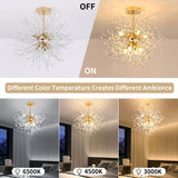 1 x RAW Customer Returns DELIPOP Modern crystal ceiling light, gold firework crystal chandelier ceiling lamp, golden ceiling lights, 8 bulbs G9, lamp for living room, bedroom, dining room, kitchen, hallway - RRP €66.46