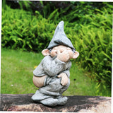 2 x RAW Customer Returns Yardenfun 1pc Garden Gnome Ornament Resin Gnome Ornament Resin Gnome Statue Statues Of Lawn Gnomes Garden Gnome Decoration Dwarf Figurine Dwarf GNOME Decor Collectible Figures Of Gnomes Mini Cradle - RRP €40.8