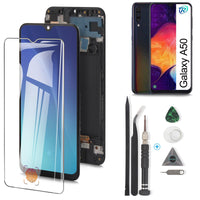 1 x RAW Customer Returns RongZy AMOLED for Samsung Galaxy A50 SM-A505F DS SM-A505FN DS SM-A505GT DS LCD Touch Screen Digitizer Assembly Replacement Repair Tools Nergo with Frame  - RRP €39.65