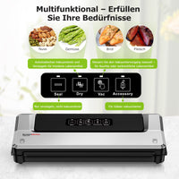 1 x RAW Customer Returns Bonsenkitchen vacuum sealer, vacuum sealer film sealing device for sous vide cooking and food stays fresh up to 6x longer, vacuum bag included, VS2100 Sliber  - RRP €38.99