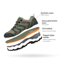 1 x RAW Customer Returns NORTIV 8 Men s Hiking Shoes Trekking Shoes Outdoor Shoes Waterproof Hiking Shoes Climbing Shoes Mountaineering Climbing Hiking Shoes Army GREEN BLACK ORANGE 160448 LOW-E Size 45 EUR  - RRP €59.99