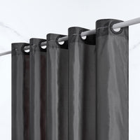 1 x RAW Customer Returns Furlinic shower curtain 180x203 anti-mold waterproof and washable bath curtain in the bathroom for bathtub and shower textile made of dark gray fabric with large eyelets. - RRP €24.62