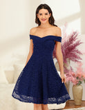 1 x Brand New Homrain Women s 50s Dresses Formal Lace Dress Evening Dresses Vintage Retro Ball Gown Swing A-Line Cocktail Dress Floral Lace Evening Dress -1Navy XL - RRP €46.99