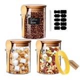 1 x RAW Customer Returns Yalucky Glass Containers Storage Jars with Lids Airtight and Spoon Overnight Oats Jars Food Storage Jars for Coffee Tea Sugar Spices Meal Prep Glass Sugar Bowl Storage Kitchen - RRP €19.99