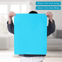 1 x RAW Customer Returns Pack of 2 silicone mats 50 x 40 cm, SOSMAR silicone mat, painting and craft mat, large for children, painting, epoxy resin crafts, play dough accessories and kitchen worktop, non-slip and washable blue pink  - RRP €13.1