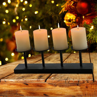 14 x RAW Customer Returns Thirrni candle holder Advent wreath, black metal candle holder with 4 candle trays, metal Advent candle holder, Advent candle tray, Advent candle holder - RRP €280.84