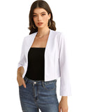 1 x RAW Customer Returns KOJOOIN Women s Long Sleeve Open Front Bolero Festive Blazer Bolero Jacket Shoulder Jacket Cardigan Top White,XL - RRP €25.99