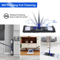 1 x RAW Customer Returns Masthome Microfiber Flat Mop with 360 Rotating Head, Flat Floor Mop for Dry and Wet Floor Cleaning, with 2 Microfiber Mops and 2 Chenille Mops - RRP €20.4