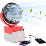 1 x RAW Customer Returns Portable Cordless Fan for Bosch 18V GBA Battery, Brushless Motor Cordless Fan with USB A C Quick Charge for Camping, Workshop and Construction Site No Battery  - RRP €31.25