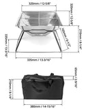 1 x RAW Customer Returns QWORK Foldable Camping Fire Bowl Fire Basket Made of Stainless Steel for Garden Camping Outdoor Activities Square  - RRP €29.45