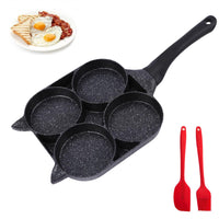 2 x Brand New Yhuasia Pancake Pan, Fried Egg Pan, Aluminum Frying Pan, General Use of Gas Induction Cookers, for Frying Eggs Frying Pan Silicone Spatula Oil Brush  - RRP €40.8