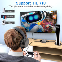 1 x RAW Customer Returns VEDINDUST 4K 60Hz HDMI Audio Extractor HDMI Audio Splitter to HDMI Optical with 3.5mm Stereo HDMI Optical Adapter Support HDCP DTS 5.1 PCM EDID Management for HDTV PS4 Blu-ray Amplifier etc - RRP €28.99