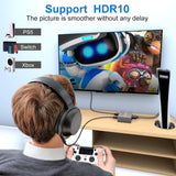 1 x RAW Customer Returns VEDINDUST 4K 60Hz HDMI Audio Extractor HDMI Audio Splitter to HDMI Optical with 3.5mm Stereo HDMI Optical Adapter Support HDCP DTS 5.1 PCM EDID Management for HDTV PS4 Blu-ray Amplifier etc - RRP €28.51