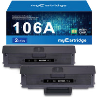 1 x RAW Customer Returns MYCARTRIDGE toner hp 106A compatible for toner 106A for hp laser toner mfp 137fnw for HP Laser 107w 137fnw 137fwg 137wg 135w 135a 107a With Chip, 2 Black - RRP €39.99