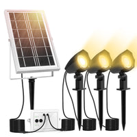 1 x RAW Customer Returns MEIHUA Solar Spotlight 3 Pack Solar Garden Light IP66 Waterproof, Solar Lamps for Outdoors with Ground Spike, 3 Color Temperature Adjustable 2700K 4000K 6000K, for Gardens, Shrubs and Trees - RRP €38.99