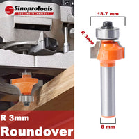 1 x RAW Customer Returns Sinoprotools rounding cutter 8 mm shank, round milling cutter standard radius milling cutter radius 3 mm, rounding milling cutter router with ball bearing,  milling machine milling table shaft 8 mm, R3  - RRP €11.09