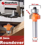 1 x RAW Customer Returns Sinoprotools rounding cutter 8 mm shank, round milling cutter standard radius milling cutter radius 3 mm, rounding milling cutter router with ball bearing,  milling machine milling table shaft 8 mm, R3  - RRP €11.09