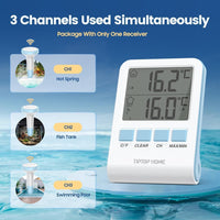 1 x RAW Customer Returns Pool Thermometer, Wireless Floating Pool Thermometer, Floating Pool Thermometer IP67 Waterproof with Indoor Temperature Humidity Monitoring for Swimming Pools, Bathtubs, Fish Tanks, Teic - RRP €40.33