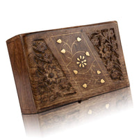 1 x RAW Customer Returns The Great Indian Bazaar Handcrafted Decorative Wooden Jewelry Box Jewelry Organizer Storage Box Treasure Chest Trinket Holder Lock Box Watch Box Card Box Memory Box - RRP €19.99