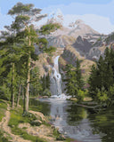 1 x Brand New WISKALON Frameless Paint by Numbers for Adults Kids - Waterfall 16 20 inch Linen Canvas - DIY Painting by Numbers Kits on Canvas - RRP €14.11