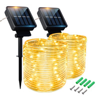 1 x RAW Customer Returns Eruibos Van 2 Pack Solar Fairy Lights 10m 100 LED, 2 x 10 m Waterproof LED Light Tube Solar Decorative Lights, 8 Modes Fairy Lights for Outdoor Garden Party Christmas Lighting Decoration - RRP €26.99