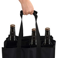 1 x RAW Customer Returns Tebery 2 pieces 12 bottle bag, bottle bag for 24 x 1.5 liter bottles, water bottle day bag with dividers, bag with bottle basket, black, 34 x 26.5 x 27.5 cm - RRP €17.82