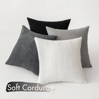 1 x RAW Customer Returns MIULEE Set of 4 Velvet Cushion Covers Cushion Cover Decorative Decorative Cushions Couch Cushions Decorative Cover Sofa Cushion Cover for Living Room Bedroom Office 40 x 40 cm Cord Gray Series Plain Color - RRP €22.0