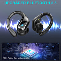 1 x RAW Customer Returns Bluetooth Headphones Sport, 75hrs Headphones Wireless Bluetooth 5.3 with 3D Stereo Bass, 4 ENC Mics Noise Cancelling Wireless Earbuds, LED Display, IP7 Waterproof, USB-C Quick Charge in Ear Earphones - RRP €32.99