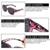 1 x RAW Customer Returns Face Shadow Polarized Pull-Over Sunglasses for Women, Over-Glasses Sunglasses for Glasses Wearers, UV Protection, Ultra Light Fit-Over Glasses - RRP €19.99