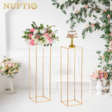 1 x RAW Customer Returns Nuptio Gold Vase for Wedding Centerpieces - 2 Pack 100cm Tall Golden Centerpieces for Tables Geometric Flower Center Pieces Standing Column Vases for Weddings Birthday Party Decoration - RRP €63.91