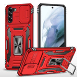 1 x RAW Customer Returns Cover Compatible with Samsung Galaxy S21, Case with Sliding Camera Protection, Shockproof Military Grade 360 Magnetic Ring Support TPU Bumper Silicone Cases Red - RRP €20.4