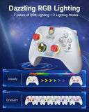 1 x RAW Customer Returns EasySMX X15 Controller PC, PC Controller Wireless with 7 RGB Lights, Gaming Controller PC with Hall Joystick Trigger, Bluetooth Controller Compatible with PC Switch Mobile Phone Tablet-White - RRP €36.99