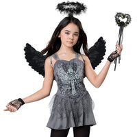 1 x Brand New Angel wings costume, feather wings angel with halo and magic wand for children women, Halloween carnival cosplay party - RRP €9.98