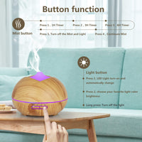 2 x RAW Customer Returns Bigqin Aroma Diffuser 500ML, Essential Oil Diffuser, Aromatherapy Humidifier with Timer for Room, Yoga, SPA, 14 Color LED, Remote Control, Light Wood Grain - RRP €42.5