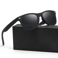 1 x RAW Customer Returns Glapeame Polarized Sunglasses Men Women Black UV400 Unisex Retro Vintage Polarized Driving Camping Sunglasses 1-Black-Grey - RRP €58.8