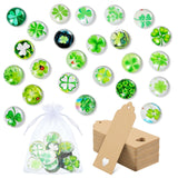 1 x RAW Customer Returns BBTO Set of 24 Four-Leaf Clover Glass Stones Sets 25 mm Diameter Colorful Lucky Clover Glass Stones Mixed Color Lucky Stones Lucky Charm with Organza Bag and Gift Tag - RRP €12.1