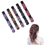 7 x Brand New 5 pieces satin fabric hair bands, hummingbird hair clip with crystal flower, hair dividing clips, glittering crystal stone braided hair clips, four-leaf hairpin duckbill clip, rhinestone hairpin - RRP €42.28