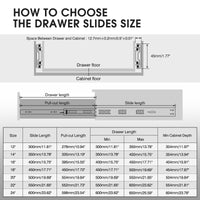 1 x RAW Customer Returns SHUHANG drawer runners soft close drawer runner full extension 45 kg load capacity with ball bearing drawer runner 300 350 400 450 500 550 600 mm, side mounting 1 pair - RRP €23.88