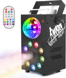 1 x RAW Customer Returns 700W fog machine with disco ball, LED light disco ball fog machine with radio remote control, colorful sprayers suitable for Halloween Christmas party wedding celebrations stage performances - RRP €60.49