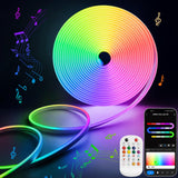 1 x RAW Customer Returns Lamomo LED Strip 3m, RGBIC Neon LED Strip with Warm White Mode, LED Strip Rainbow Effect, APP and Remote Control, Music Sync, Waterproof LED Tube Flexible for Home, Bedroom, Wall Decoration - RRP €30.24