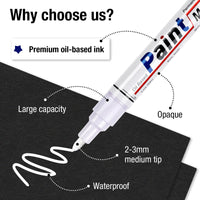 1 x RAW Customer Returns Permanent Marker Waterproof Pen, 8 White Waterproof Paint Markers Quick-drying Waterproof Permanent Markers for Painting Stones for Cardboard, Glass Wood, Metal, Ceramic Cups, Paint Markers - RRP €11.08