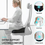 1 x RAW Customer Returns Benazcap Memory Seat Cushion for Office Chair, Sciatica Back Pain Memory Foam Stable Coccyx Cushion for Car Wheelchair Gaming Chair Office Chair Black  - RRP €48.99