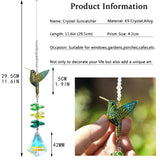 1 x RAW Customer Returns H D HYALINE DORA Rhinestone Hummingbird with Crystal Suncatcher, Stained Glass Window Hanging Ornament, Crystal Prism Suncatcher, Outdoor, Indoor, Home Garden, Party Decoration - RRP €9.97