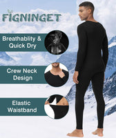 1 x Brand New Figninget Thermal Underwear Men s Thermal Undershirt Men s Warm Underwear Men s Winter Underwear Men s Ski Underwear Men s Thermal Underwear Men Black 2XL - RRP €27.6